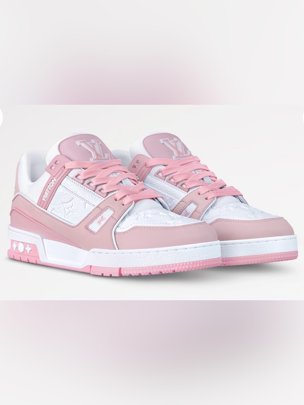 LV women’s Pink & White Low-Top Sneakers